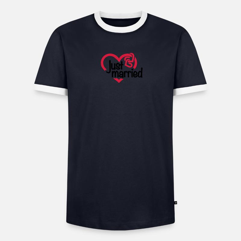 Just married T-shirt contrasté Homme