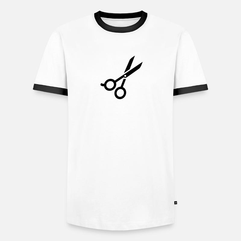 Schere Männer Kontrast-T-Shirt
