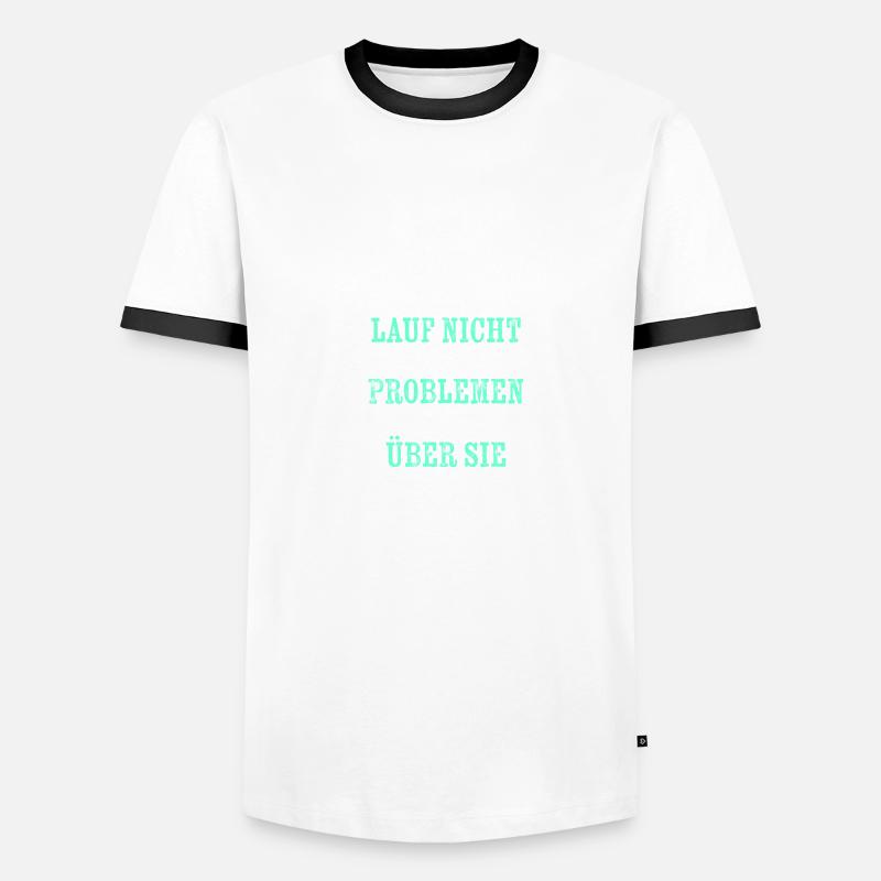 Springe über Probleme - Springreiten Männer Kontrast-T-Shirt