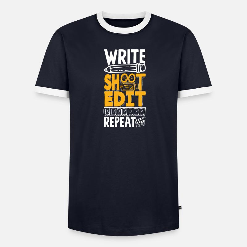 Write Shoot Edit Repeat Filmmaker - Men's Ringer Shirt - undefined