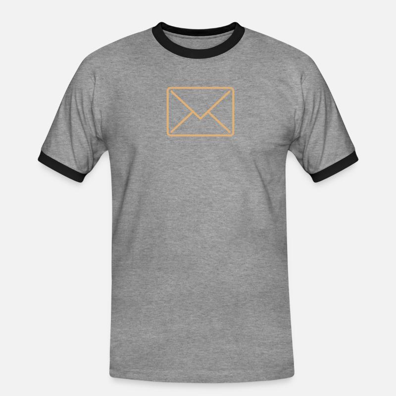 briefumschlag_icon1 - Männer Kontrast-T-Shirt - Grau meliert/Schwarz