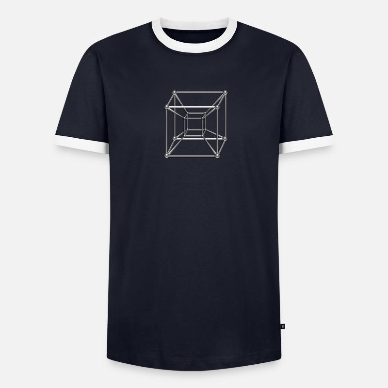 TESSERACT, Hypercube 4D, digital, Symbol - - Men's Ringer Shirt -