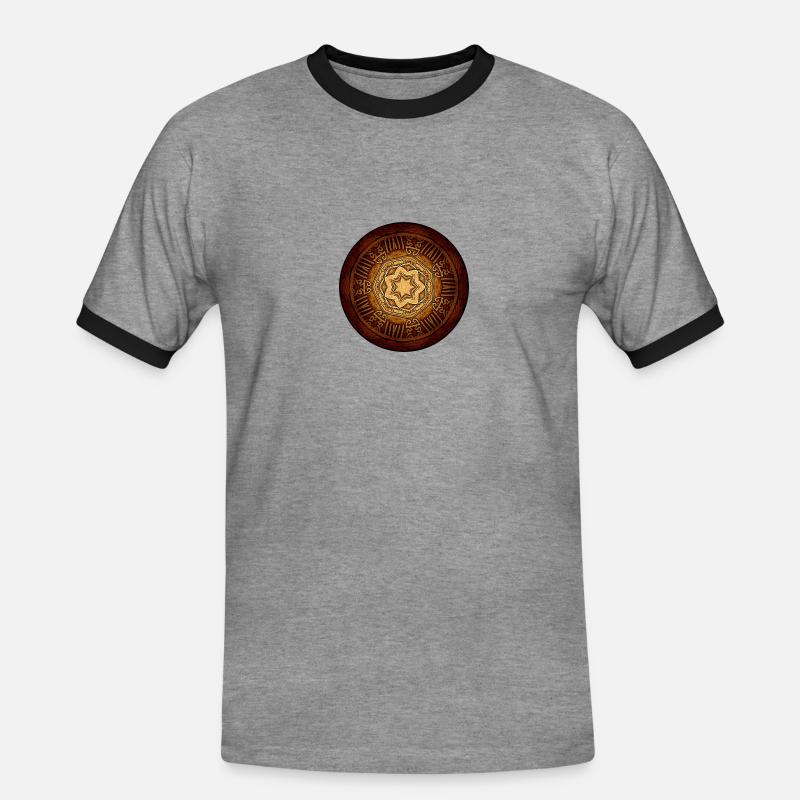Rose window - Men's Ringer Shirt - heather grey/black