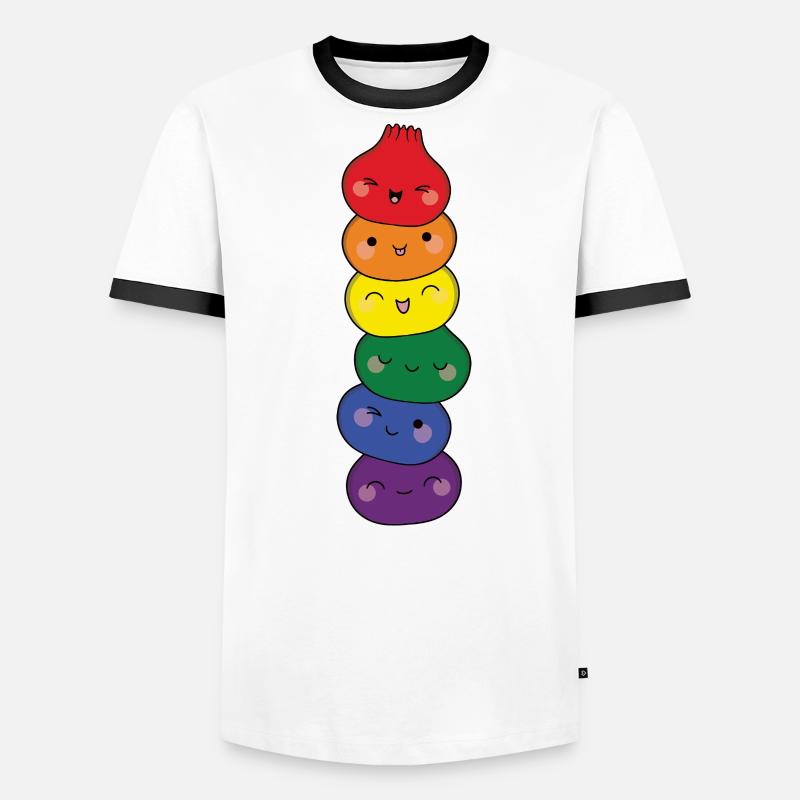 Dumpling Tower Arc-en-ciel LGTBQ Pride Dim Sum T-shirt contrasté Homme