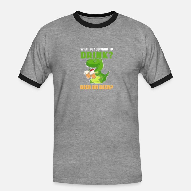 Bier oder Bier Barista Geschenk - Männer Kontrast-T-Shirt - Grau meliert/Schwarz