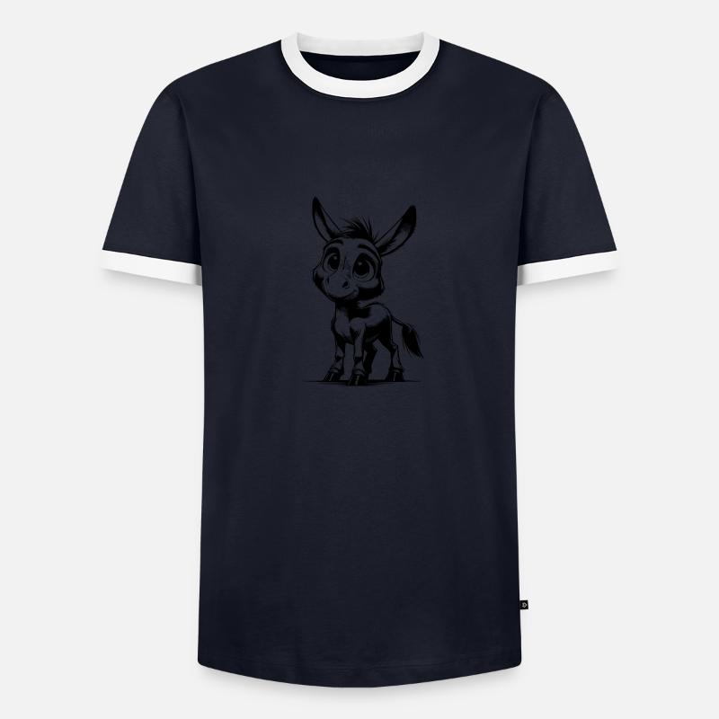 Mignon petit âne dessin au crayon T-shirt contrasté Homme