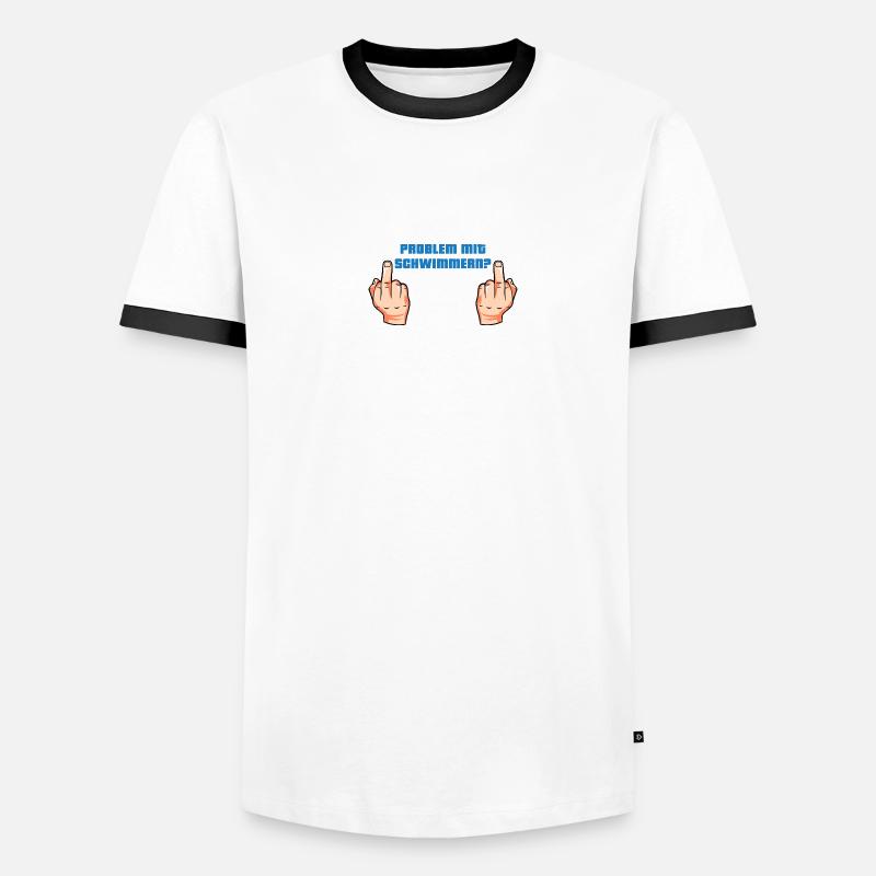Problem Schwimmer Mittelfinger Männer Kontrast-T-Shirt
