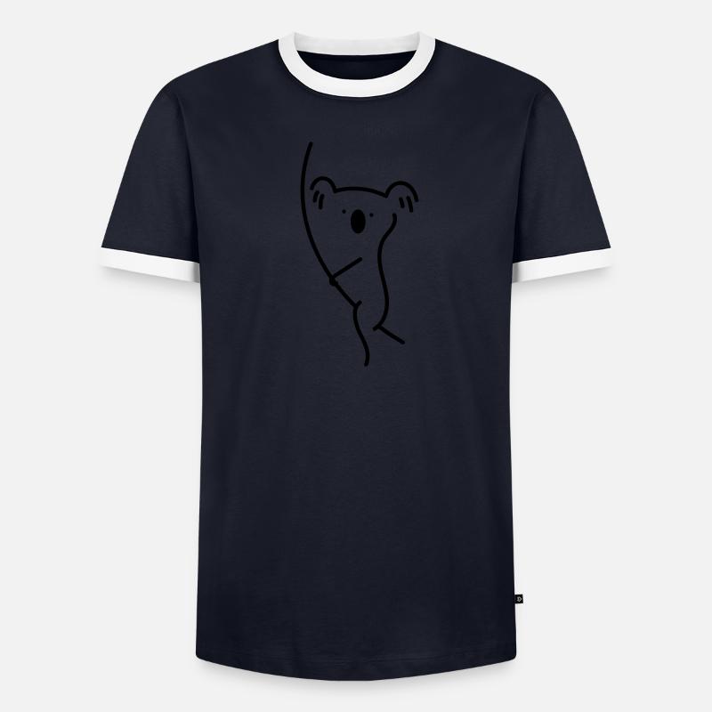 Dessin au trait de koala T-shirt contrasté Homme