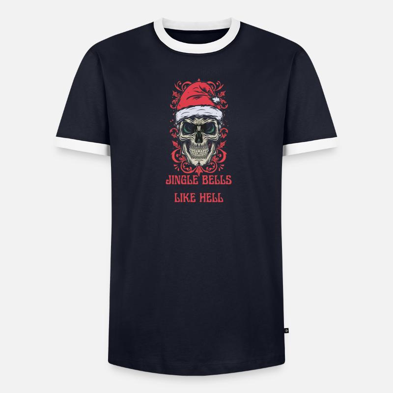 Conception de crâne de Noël : Jingle Bells comme l’enfer T-shirt contrasté Homme