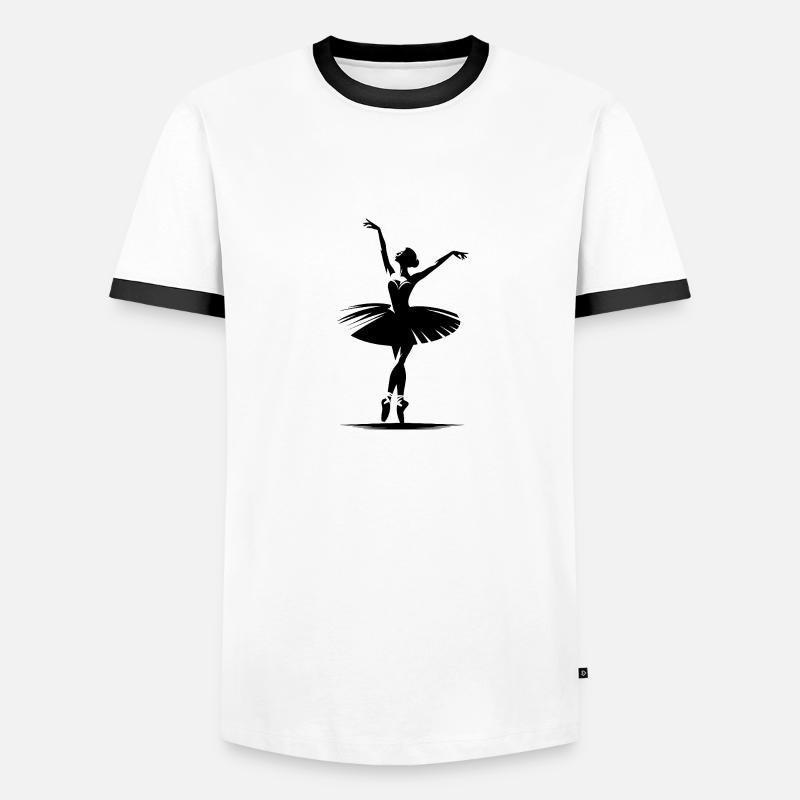 Dancer with elegance and classical dance pose Men's Ringer Shirt