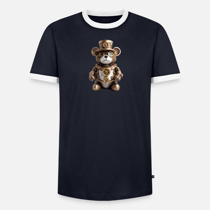 Steampunk Teddy Männer Kontrast-T-Shirt