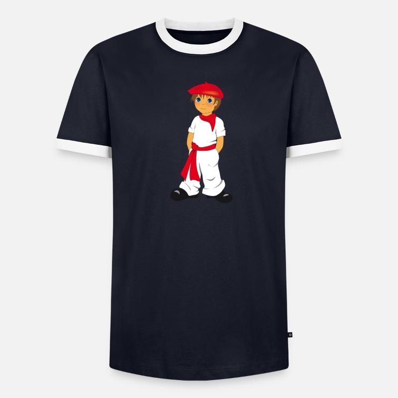 P'tit Basque Männer Kontrast-T-Shirt