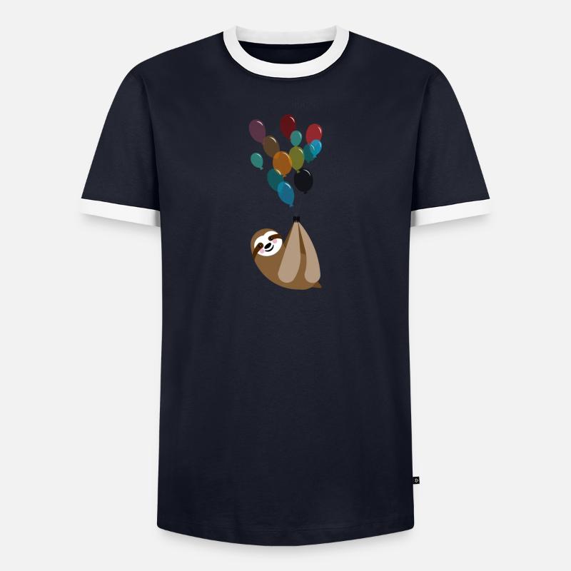 faultier Männer Kontrast-T-Shirt