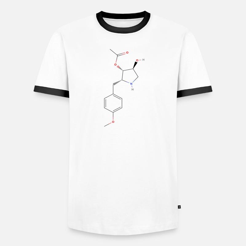 Molécule d’anisomycine - Formule structurale colorée T-shirt contrasté Homme