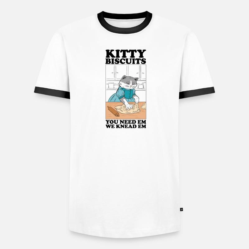 Kitty Biscuits Cat Cat Biscuits Baker Baker T-shirt contrasté Homme