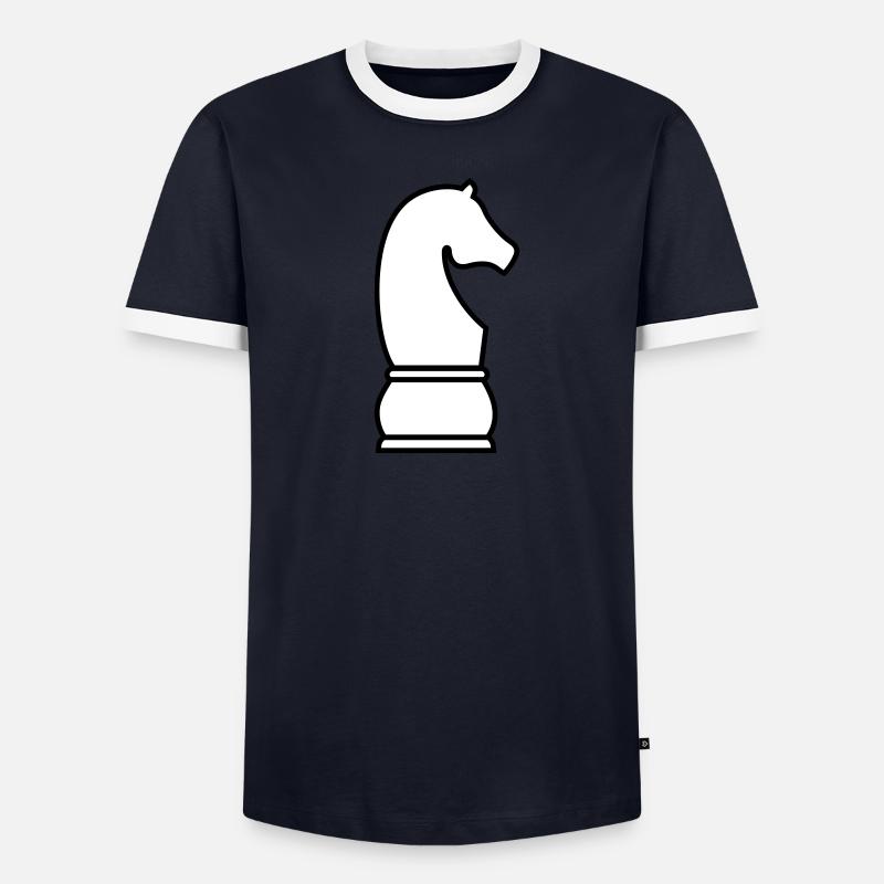 Schach Springer Männer Kontrast-T-Shirt
