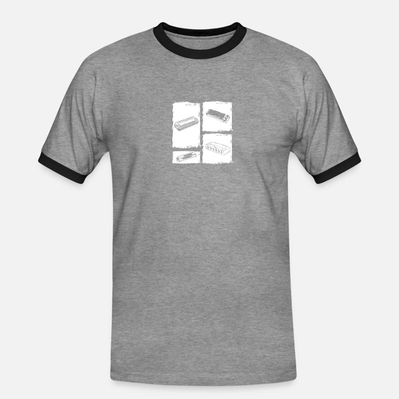 Harmonica Harmonica - Men's Ringer Shirt - heather grey/black