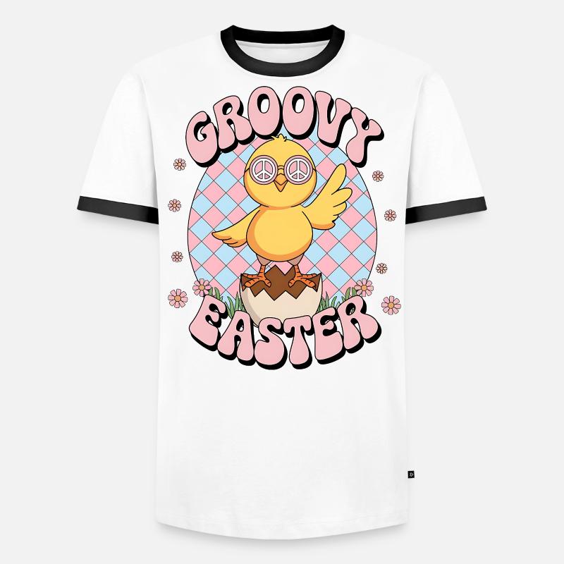 Groovy Easter Männer Kontrast-T-Shirt