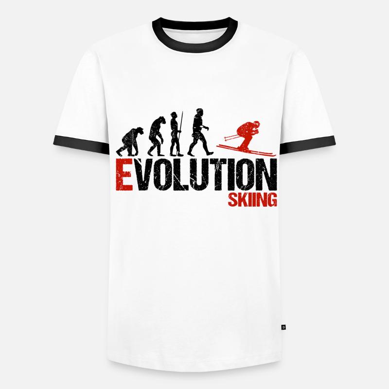 Evolution of Skiing Männer Kontrast-T-Shirt