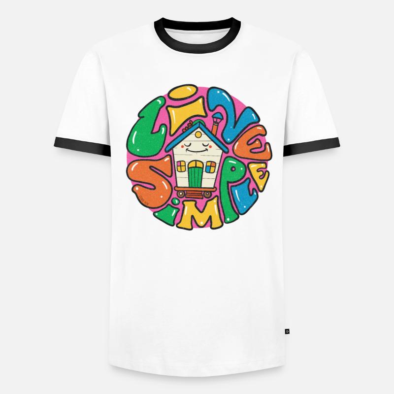 Vivre une -maison simple T-shirt contrasté Homme