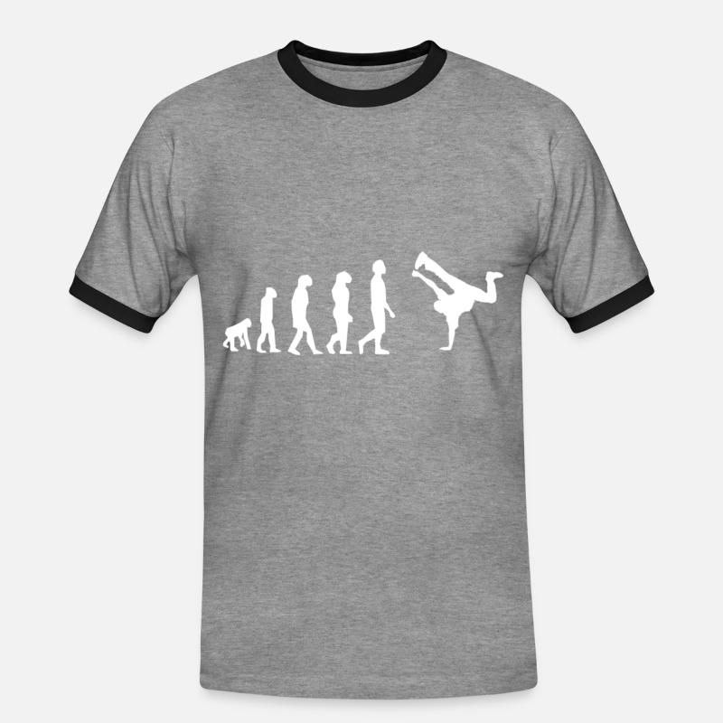 Hip Hop Breakdance Evolution - Männer Kontrast-T-Shirt - Grau meliert/Schwarz