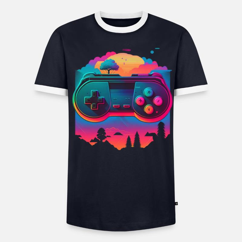 Retro Konsole Männer Kontrast-T-Shirt