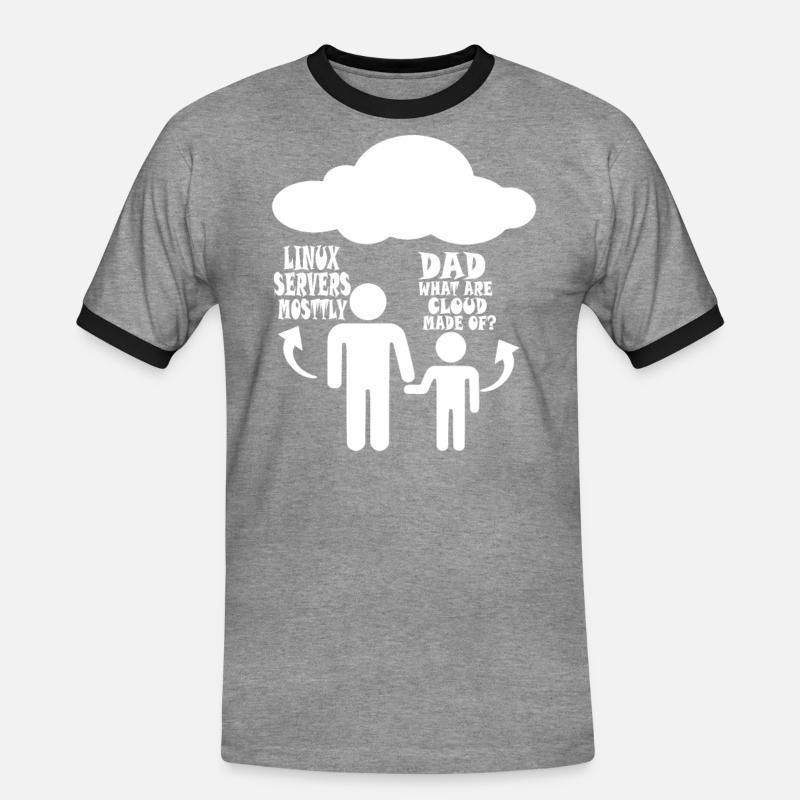 Linux server mostly - Men's Ringer Shirt - heather grey/black