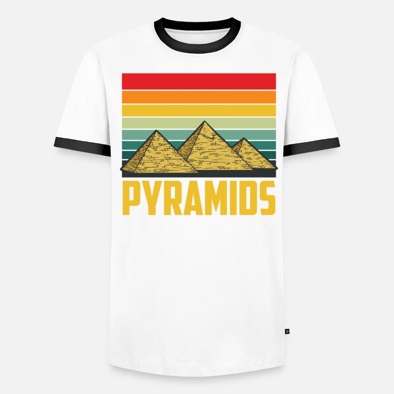 Pyramide Egypte Sphinx Gizeh Anubis T-shirt contrasté Homme