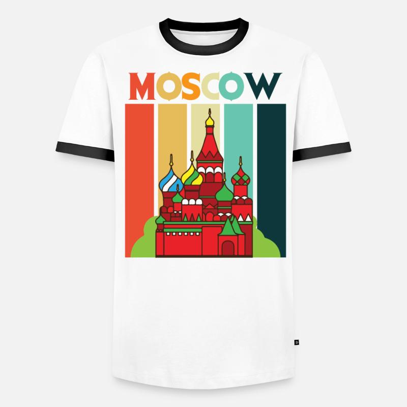 Cathédrale rétro de Moscou Russie T-shirt contrasté Homme