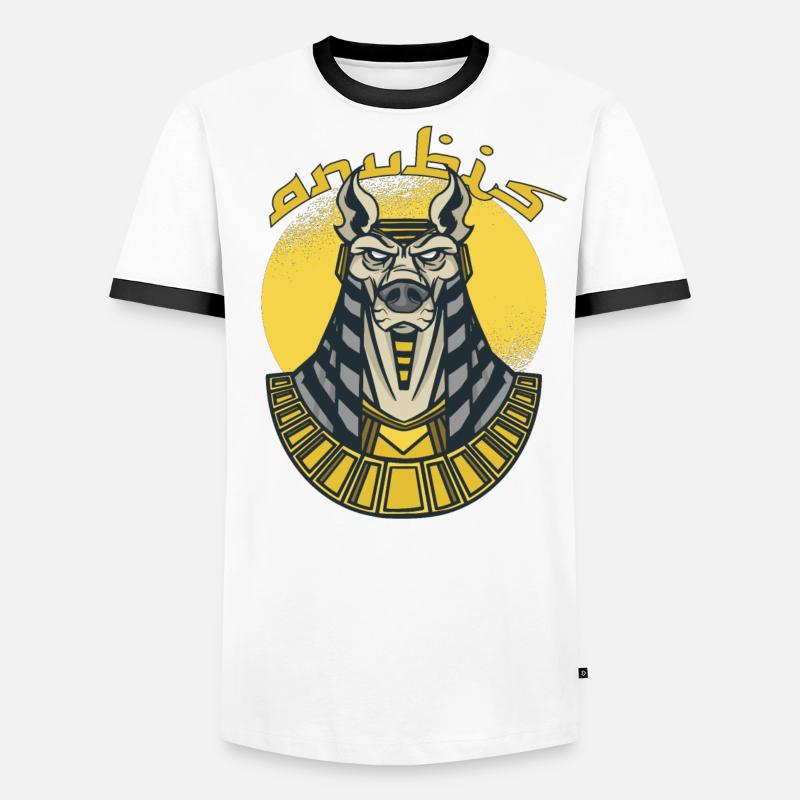Anubis Mignon Egyptologue Pyramides Egypte Sou T-shirt contrasté Homme