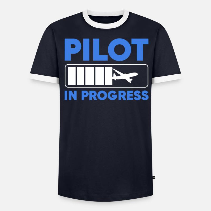 Pilot In Progress - Männer Kontrast-T-Shirt - undefined