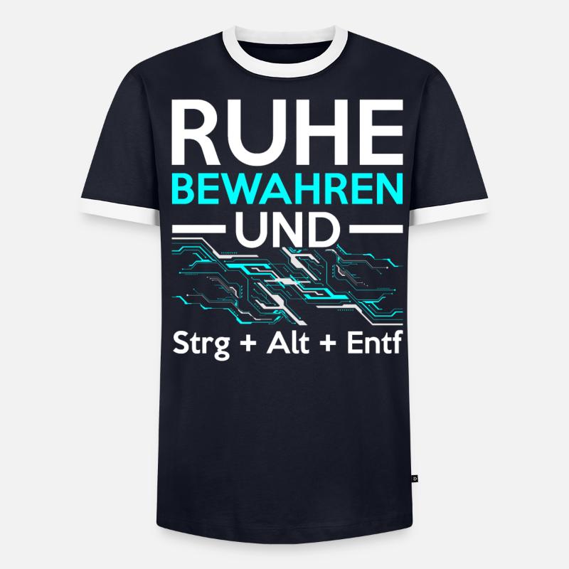 Keep Calm and Ctrl + Alt + Del Tech Support Tech - Männer Kontrast-T-Shirt - 