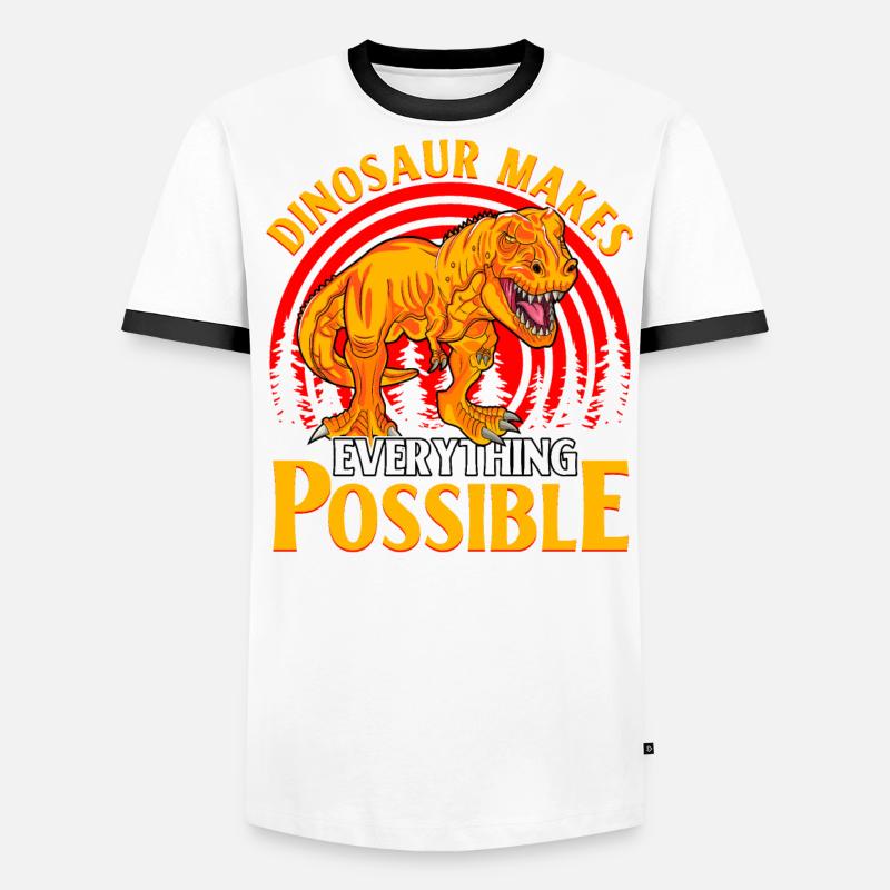 Dinosaur makes everything possible Men's Ringer Shirt