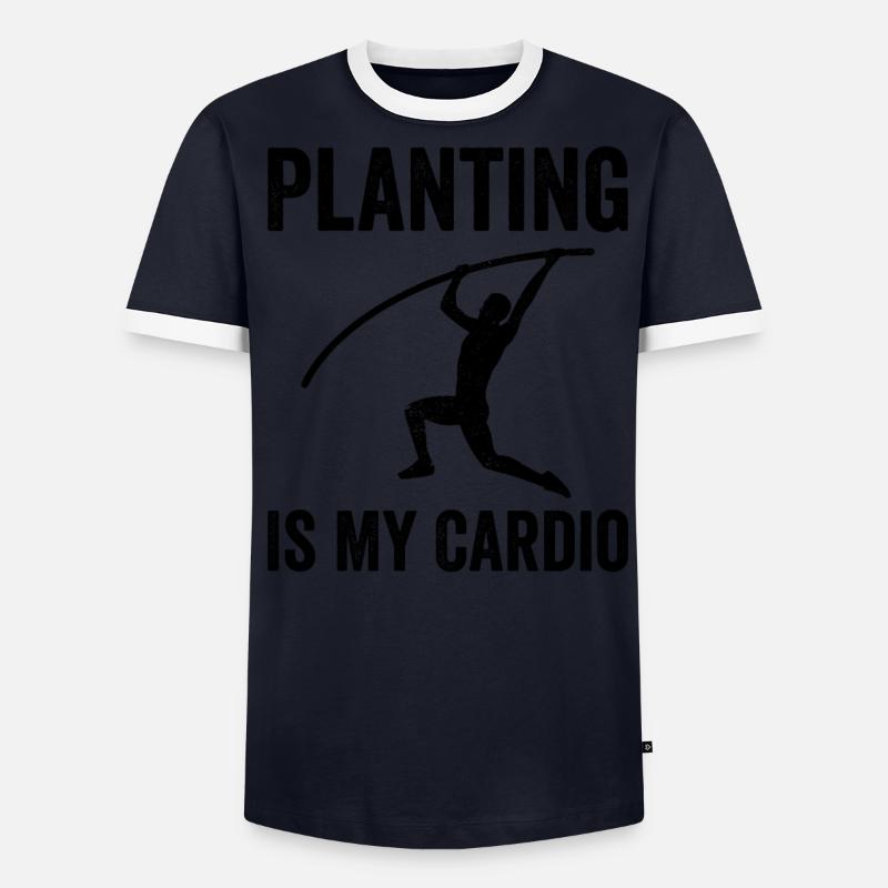 Saut à la perche amusant Saut à la perche T-shirt contrasté Homme