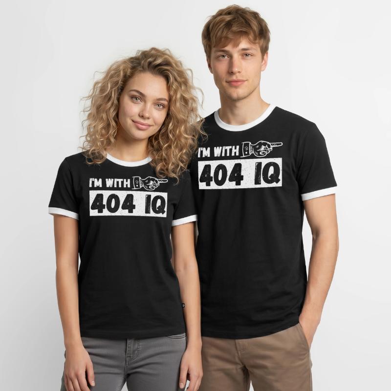 I'm with Stupid 404 Error Programmer Coding Männer Kontrast-T-Shirt