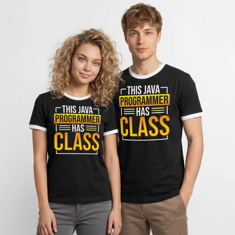 This Java Programmer has Class Programming Coding Männer Kontrast-T-Shirt