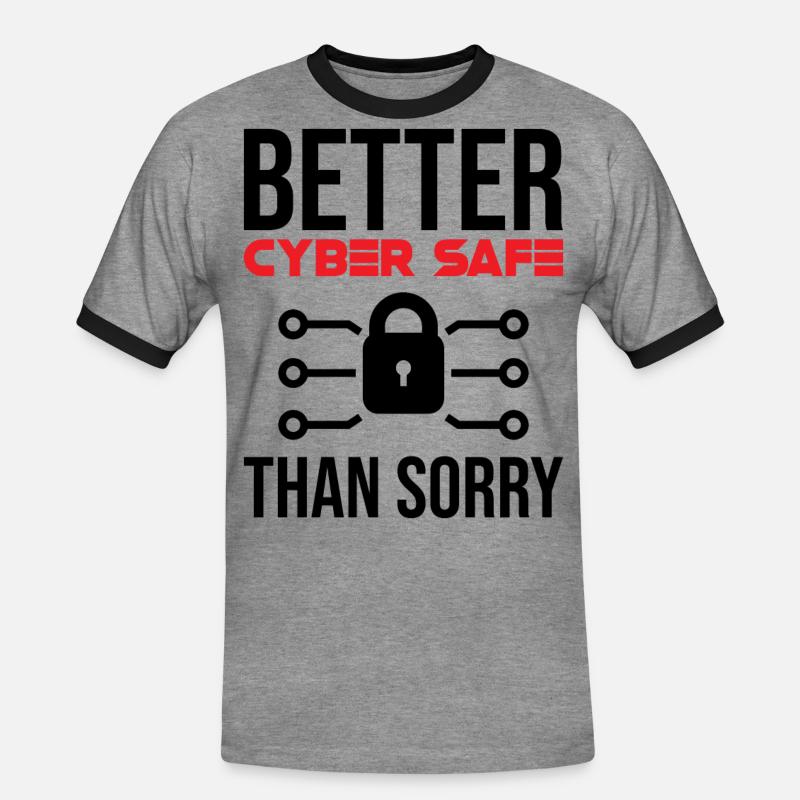 Cybersecurity Computer Security Cybersecurity - Men's Ringer Shirt - heather grey/black