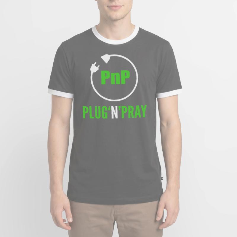 PnP = Plug’n’Pray Programming Programmer Coding T-shirt contrasté Homme
