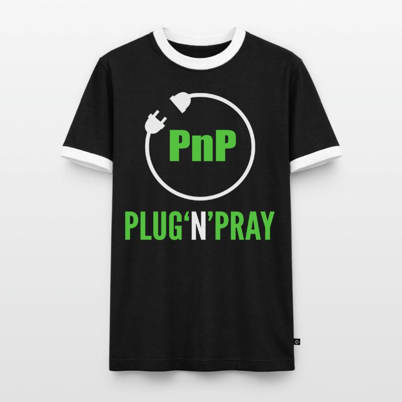 PnP = Plug’n’Pray Programming Programmer Coding T-shirt contrasté Homme