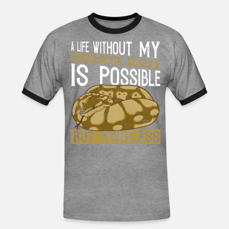 Banana Ballpython Königspython - Men's Ringer Shirt - heather grey/black