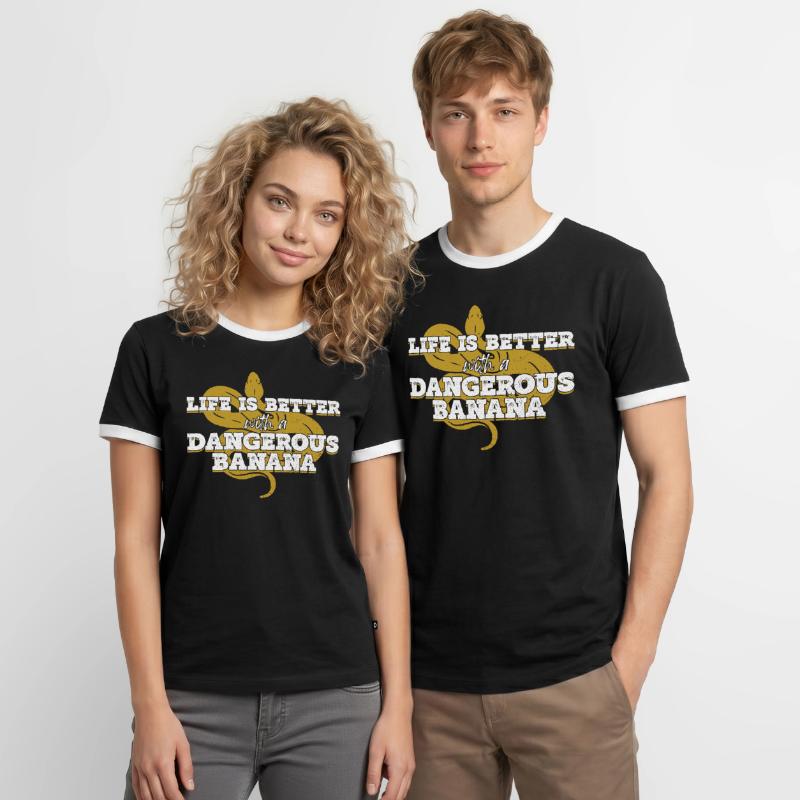Boule de banane Python Königspython T-shirt contrasté Homme