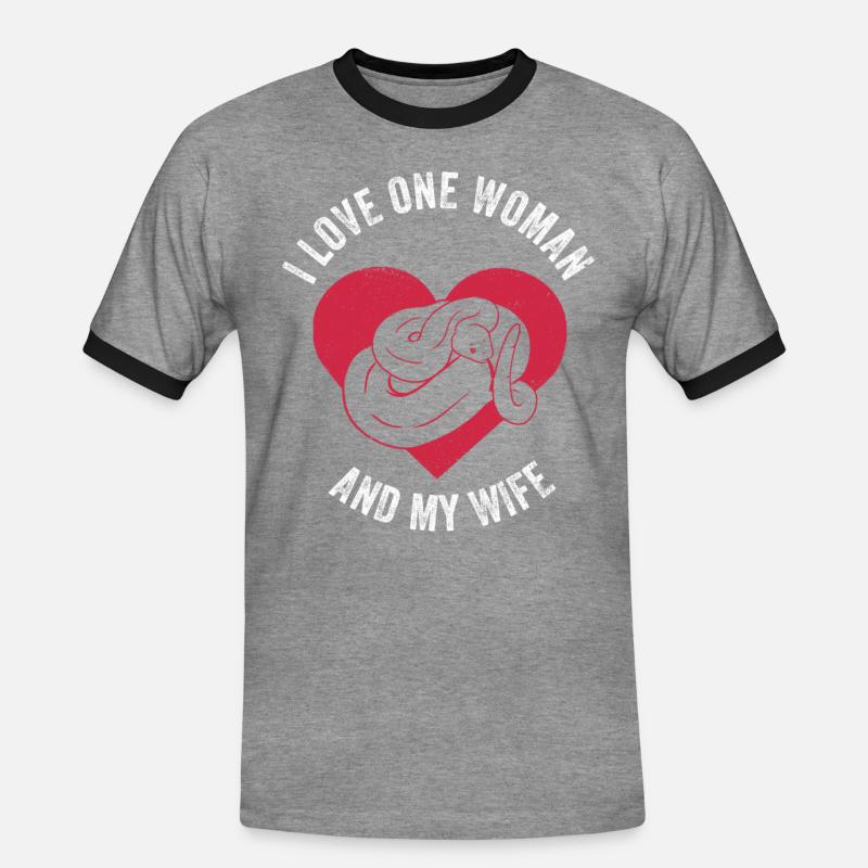 Banana Königspython Python - Men's Ringer Shirt - heather grey/black