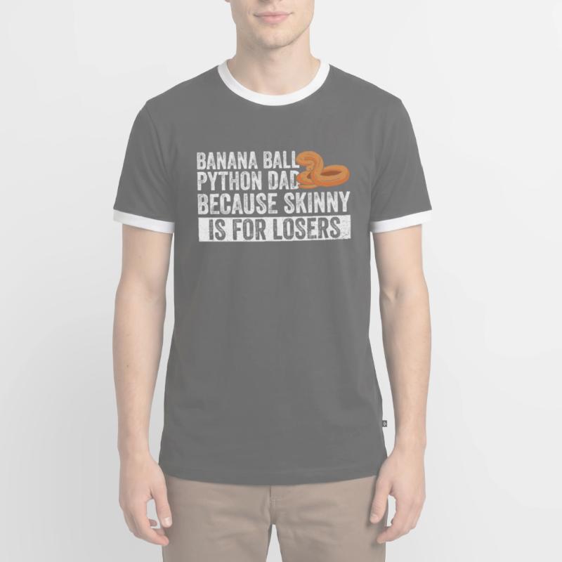 Königspython Boule de banane Python T-shirt contrasté Homme