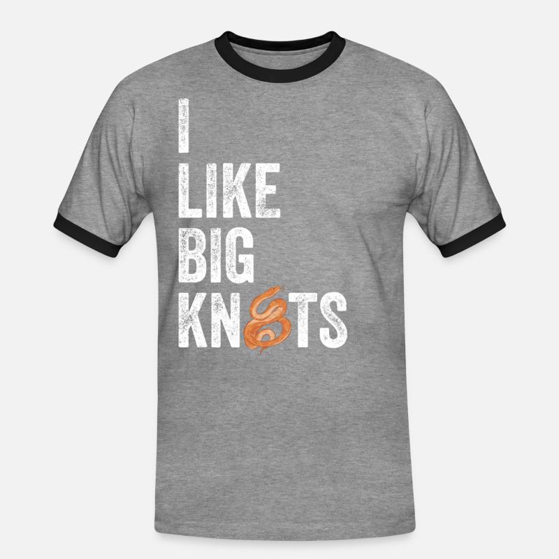 Königspython Ball Python - T-shirt contrasté Homme - gris chiné/noir