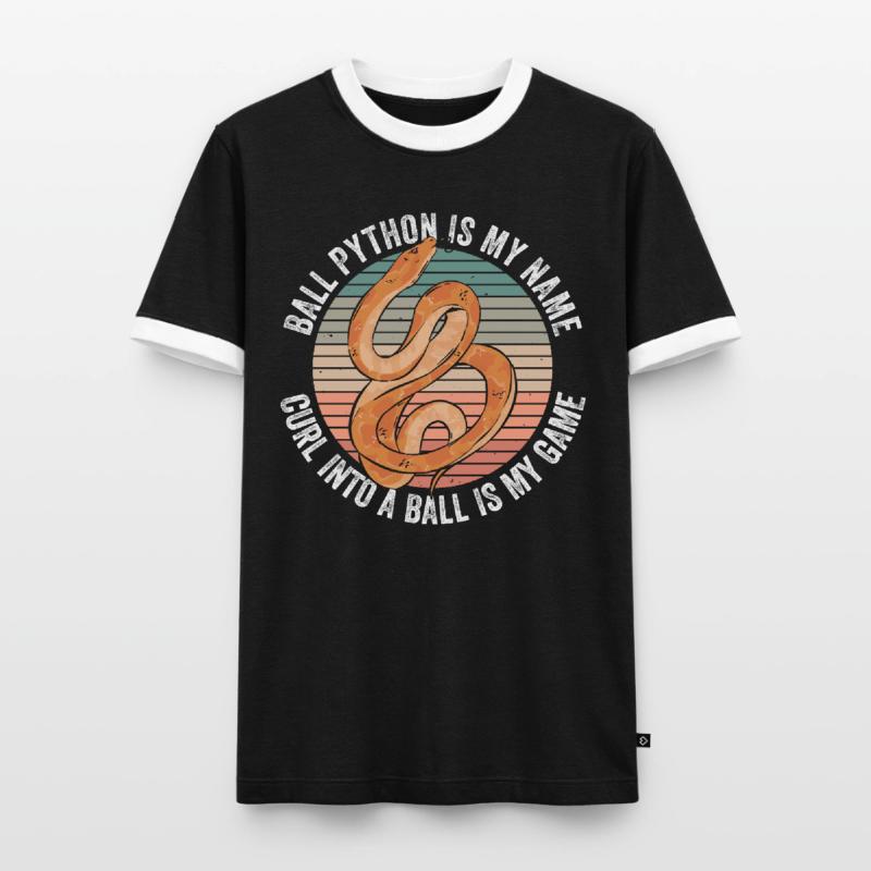 Königspython Boule de banane Python T-shirt contrasté Homme