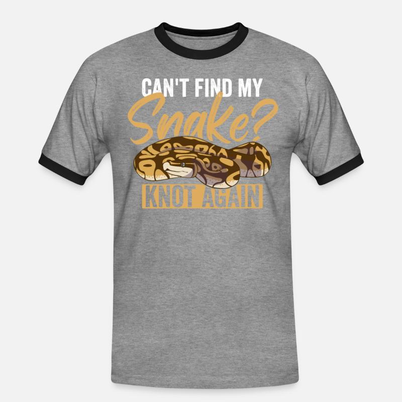 Königspython Ball Python - Männer Kontrast-T-Shirt - Grau meliert/Schwarz