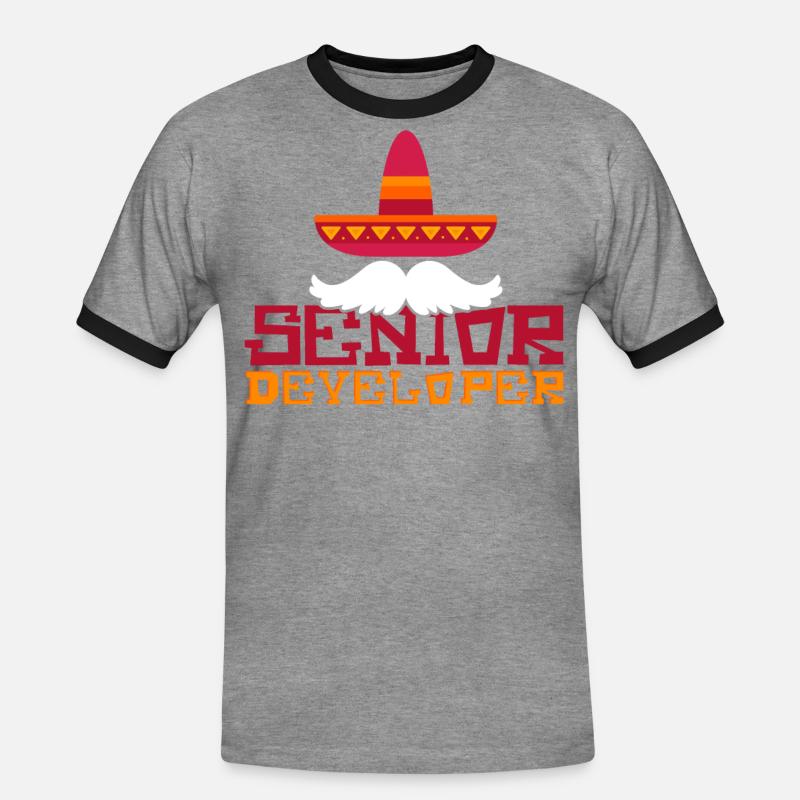 Senior Developer Programming Programmer - Men's Ringer Shirt - heather grey/black