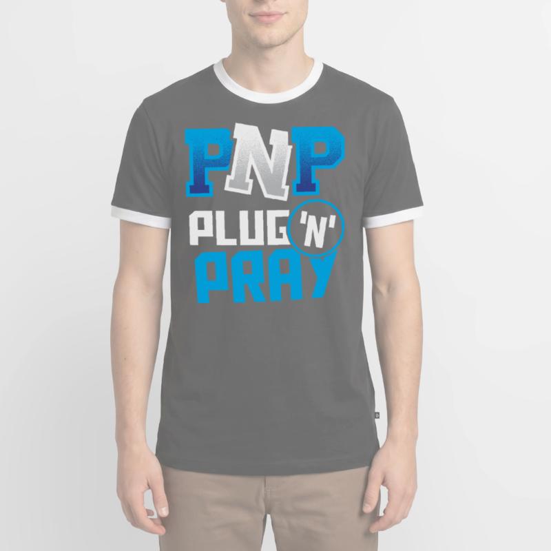 PnP = Plug’n’Pray Programming Programmer Coding T-shirt contrasté Homme