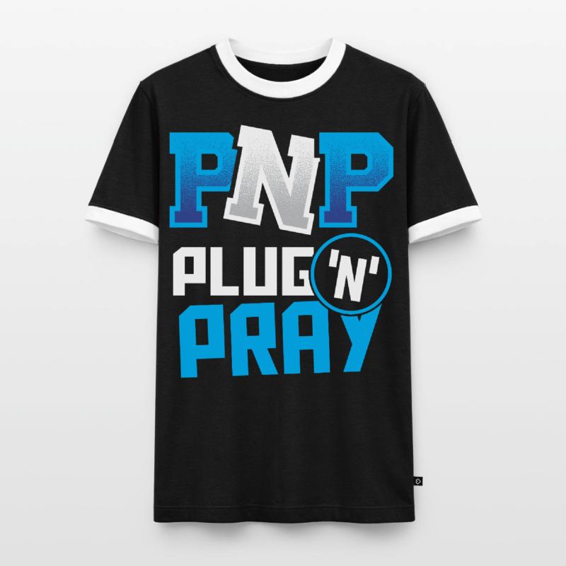 PnP = Plug’n’Pray Programming Programmer Coding T-shirt contrasté Homme