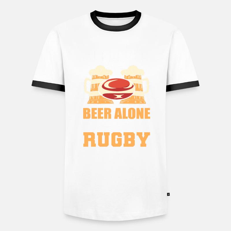 A Man Cannot Survive On Beer Alone He Also Needs Men's Ringer Shirt